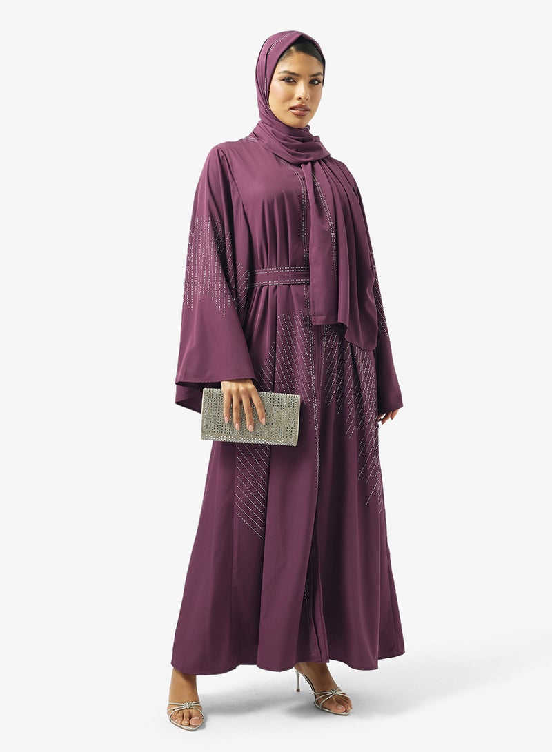 Khizana Embellished Abaya With Sheila - Image 1